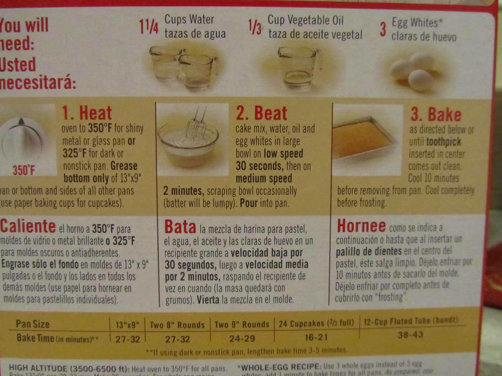betty crocker cake mix instructions on the box